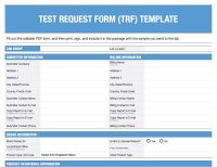Test Request Form (TRF) Template Preview image of a fillable AFIRM form.