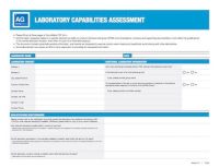 AFIRM Laboratory Capabilities Assessment Form first page screen capture of some of the fillable form fields.